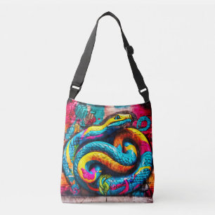 Graffiti stijl slangenontwerp crossbody tas