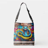 Graffiti stijl slangenontwerp crossbody tas (Achterkant)