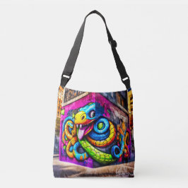 Graffiti stijl slangenontwerp crossbody tas