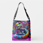 Graffiti stijl slangenontwerp crossbody tas (Achterkant)
