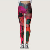 Graffiti stijlkleurige Abstracte kunst Leggings (Voorkant)