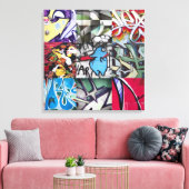 Graffiti (Straatkunst) Collage Canvas Afdruk (Insitu (Woonkamer))