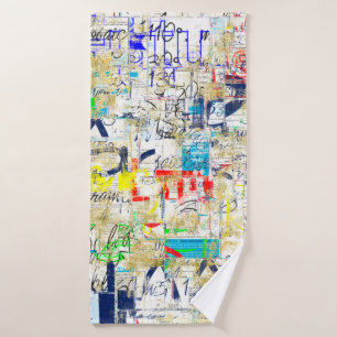 Graffiti straatmuur. Grunge wallart, straat, backg Badhanddoek