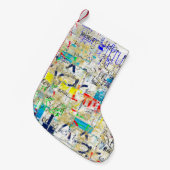 Graffiti straatmuur. Grunge wallart, straat, backg Kleine Kerstsok (Voorkant (Hangend))