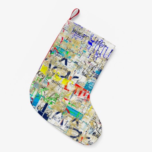 Graffiti straatmuur. Grunge wallart, straat, backg Kleine Kerstsok (Voorkant (Hangend))