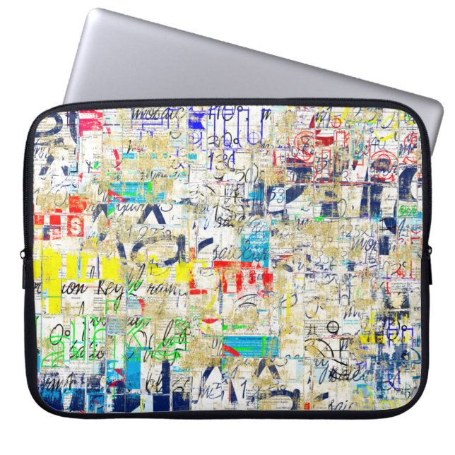 Graffiti straatmuur. Grunge wallart, straat, backg Laptop Sleeve (Voorkant)