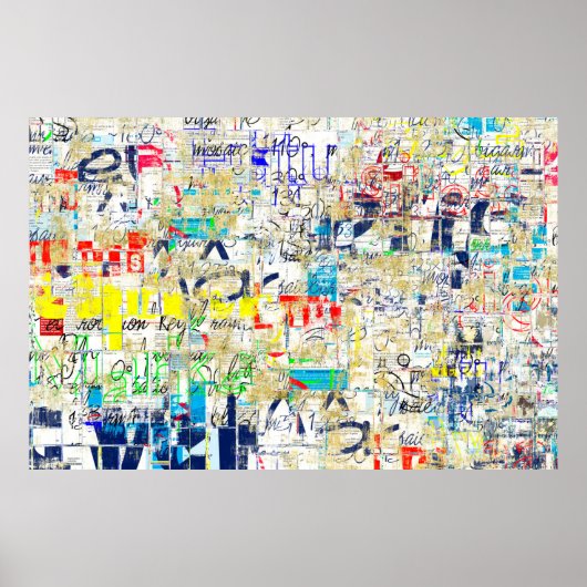 Graffiti straatmuur. Grunge wallart, straat, backg Poster (Voorkant)