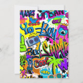 Graffiti Street Art Bar Mitzvah Aangepaste uitnodi Kaart (Achterkant)