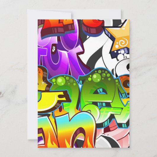 Graffiti Street Art Bar Mitzvah Custom Invitations (Dos)