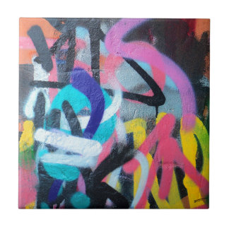 Graffiti Street Art Ceramic Tile Yellow Tegeltje
