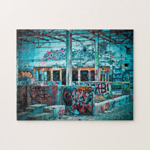 Graffiti Street Art Colorful Abandoned Train Legpuzzel