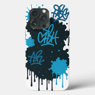 Graffiti Street Art - iPhone Splash Bleu & N 13 Pro Hoesje