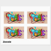 Graffiti Street Art Music Stickers (Feuille)