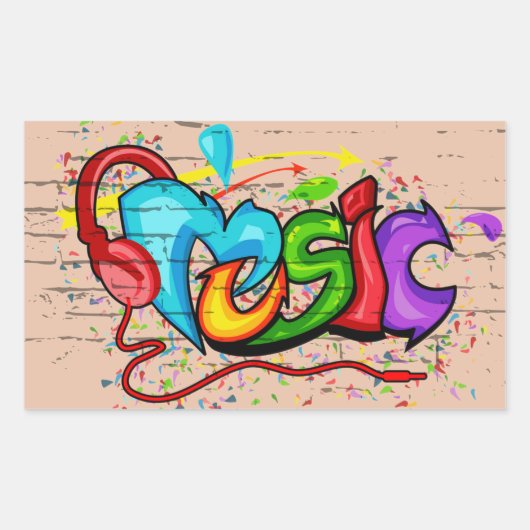 Graffiti Street Art Music Stickers (Devant)