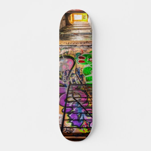 Graffiti Street Art Verlaten bouwskateboard Skateboard (Voorkant)