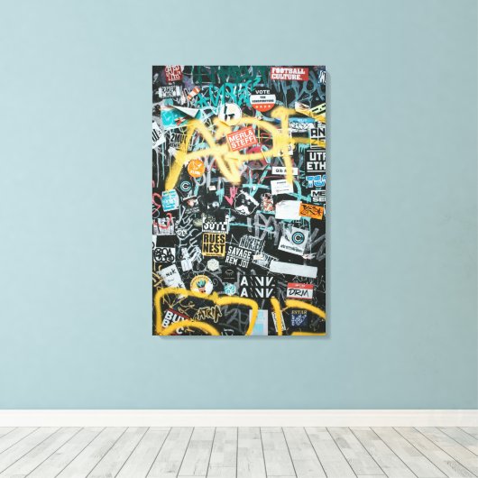 Graffiti Street Pattern Canvas Afdruk (Insitu (Houten vloer))