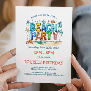 Graffiti Style Beach Party Invitation