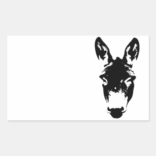 Graffiti Style Donkey of Mule Street Art Tekening Rechthoekige Sticker (Voorkant)
