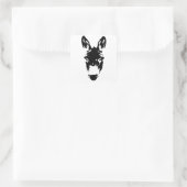 Graffiti Style Donkey of Mule Street Art Tekening Vierkante Sticker (Tas)