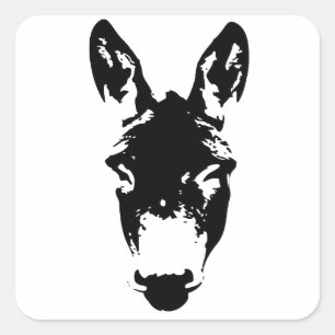 Graffiti Style Donkey of Mule Street Art Tekening Vierkante Sticker