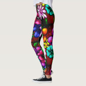 Graffiti Style Flowers & Ladybug Roze Paarse Rood Leggings (Links)