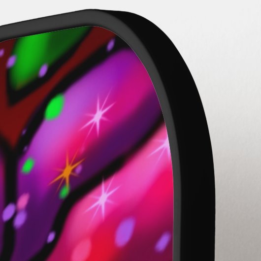 Graffiti Style Flowers & Ladybug Roze Paarse Rood Pickleball Paddle (Links Detail)