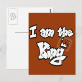 Graffiti Style "Ik ben de koning" met kroon Briefkaart (Voorkant / Achterkant)
