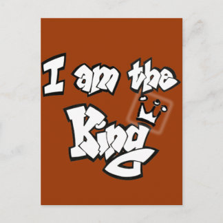 Graffiti Style "Ik ben de koning" met kroon Briefkaart