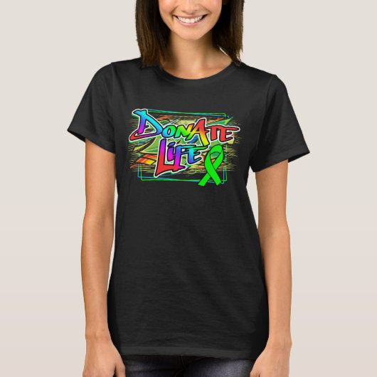 Graffiti Style Organ Donatie Bewustheid T-shirt (Voorkant)