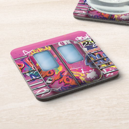 Graffiti Subway Train Bier Onderzetter (Linkerzijde)