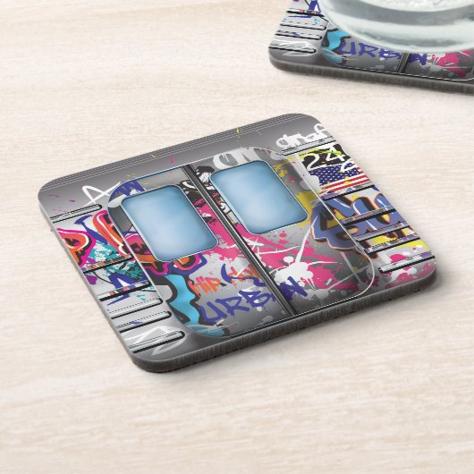 Graffiti Subway Train Drankjes Onderzetter (Linkerzijde)