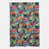 Graffiti Sushi Theedoek (Verticaal)