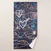 Graffiti tableau noir amour (Serviette de bain)
