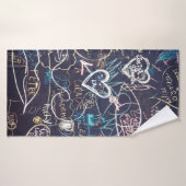 Graffiti tableau noir amour (Serviette de bain)