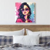 Graffiti tendance toile Art Chic Femme avec lunett (Insitu(Chambre))