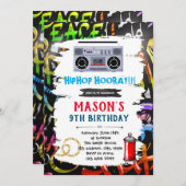 Graffiti thema verjaardagskaart uitnodiging (Voorkant / Achterkant)