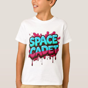 Graffiti-typografie voor Space Cadet T-shirt