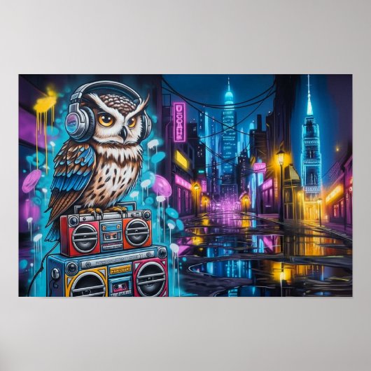 Graffiti Uil Groove Poster (Voorkant)