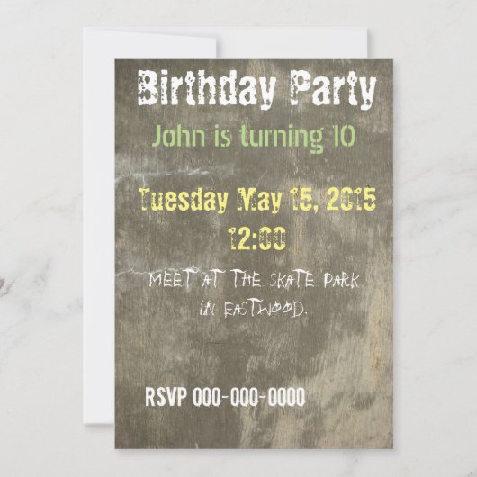 Graffiti Uitnodiging (Voorkant)