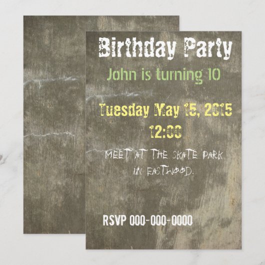 Graffiti Uitnodiging (Voorkant / Achterkant)