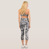 Graffiti urbain Gray Style Capri Leggings (Verso)