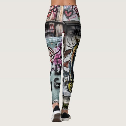 Graffiti Urban Street Cool Modern Grunge Art Leggings (Achterkant)