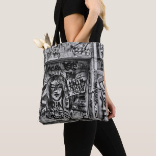 Graffiti Urban Street Zwart-wit Grunge Draagtas