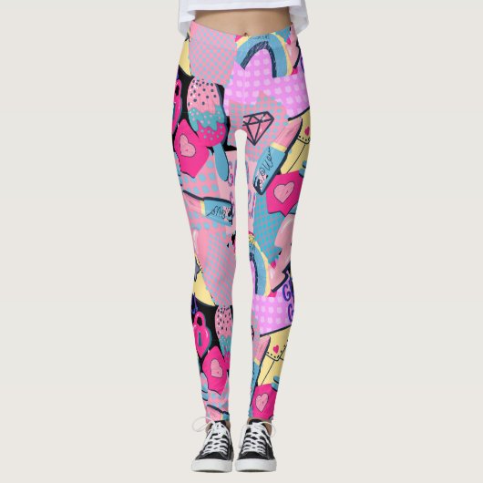 Graffiti Urban Streetwear Pattern Leggings (Voorkant)
