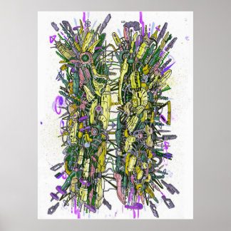 Graffiti van cyberhackers poster