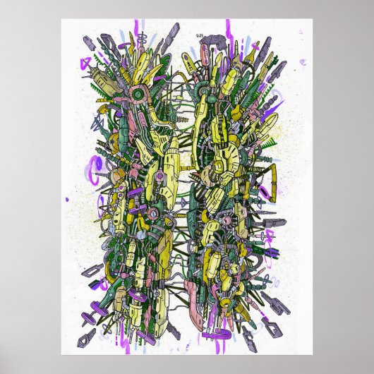 Graffiti van cyberhackers poster (Voorkant)