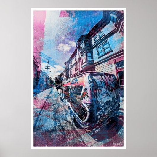 Graffiti van het Mission District Rocks het busje Poster (Voorkant)