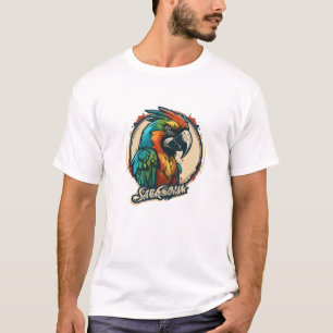Graffiti Verf Papegaai Vogel Creatieve Kunst Schil T-shirt