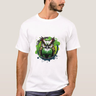 Graffiti Verf Uil Vogel Creatieve Kunst Schilderen T-shirt