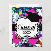 graffiti-verfspier in de stad afstuderen aankondigingskaart (Voorkant / Achterkant)